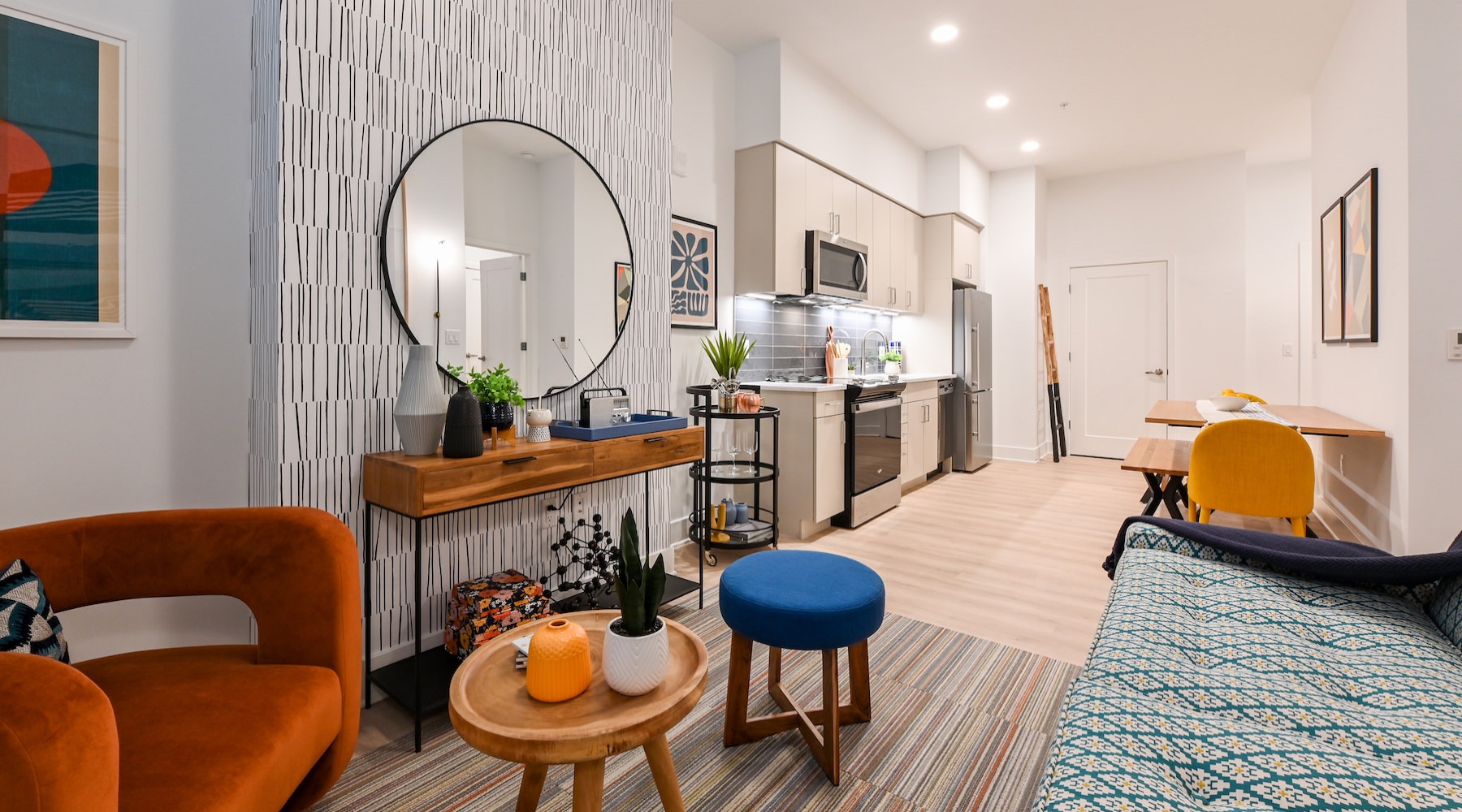 Large well lit living room 